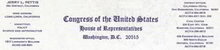 Jerry Pettis Letterhead from Congress