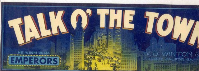 Talk O' The Town Grape Crate Label