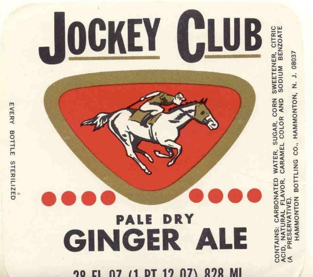 Jockey Club Gingerale Soda Label