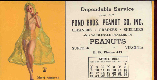 Moran Sheer Nonsense 1939 Calendar Blotter