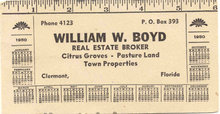 William Boyd 1950 Ruler Calendar Blotter