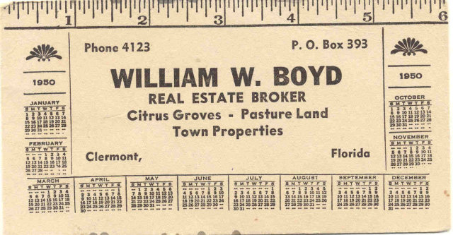 William Boyd 1950 Ruler Calendar Blotter