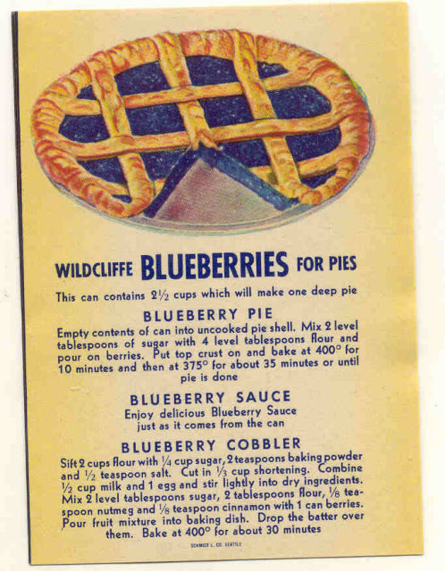 Wildcliffe Blueberry Pie Can Label
