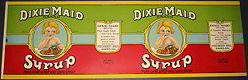 Dixie Maid Syrup Pail Label