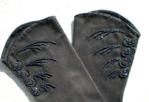 Beaded Black Opera Gloves