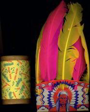 Dimestore Indian Head Dress and Tom Tom Drum Toys