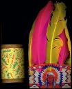 Dimestore Indian Head Dress and Tom Tom Drum Toys