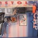 Super Silver Cap Gun Toy on Display Card