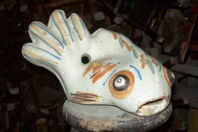 Down Spout Coy China Ceramic Fish Antique