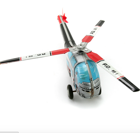 Tin Friction Toy Police Helicopter