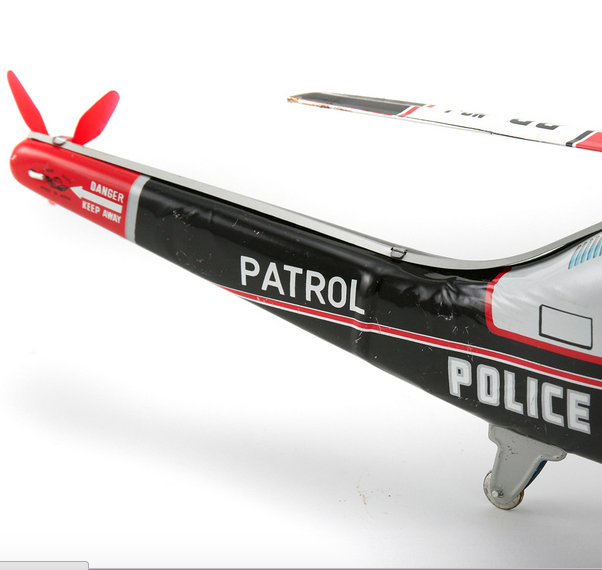 Tin Friction Toy Police Helicopter