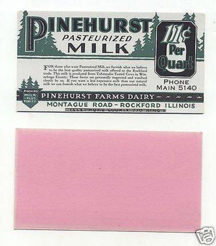 Pinehurst Milk Dairy Blotter 1940s NOS