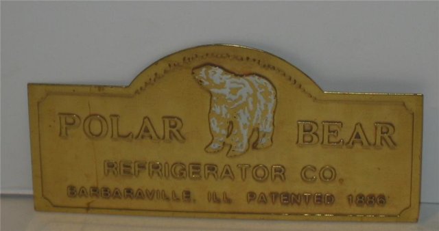 Polar Bear Refrigerator Nameplate - Brass