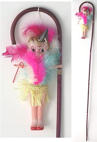 Carnival Kewpie Doll with Circus Cane Toy 1940s