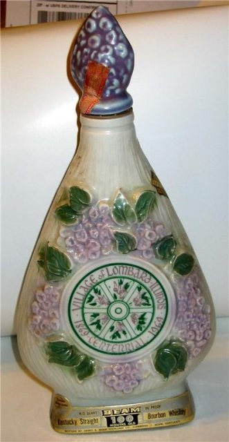 Jim Beam Decanter - Village Lombard Floral -
