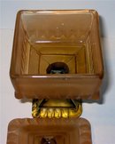 Amber Glass Pillar Candy Dish - Vintage
