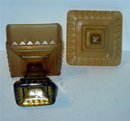 Amber Glass Pillar Candy Dish - Vintage