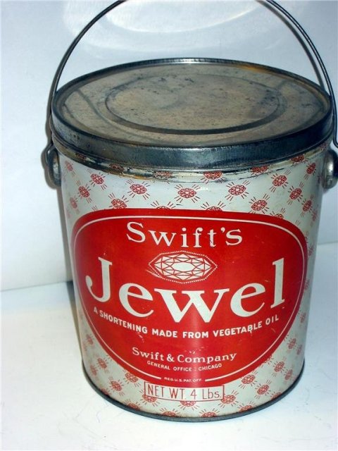 Old Vintage SWIFT'S JEWEL Shortening Metal Tin