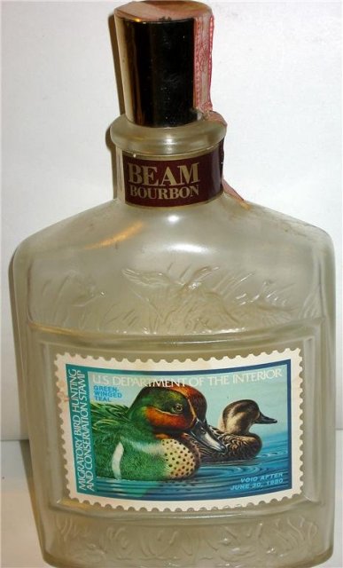 Vintage JIM BEAM Frosted Duck Decanter bottle
