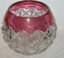 Cranberry Glass Candleholder