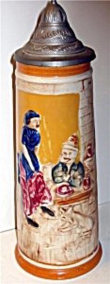 Ceramic Beer Stein Lidded