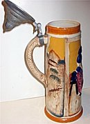 Ceramic Beer Stein Lidded