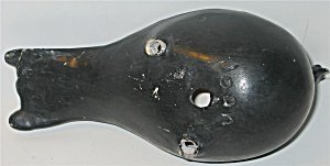 old Ceramic Black Pigeon Bird Statue