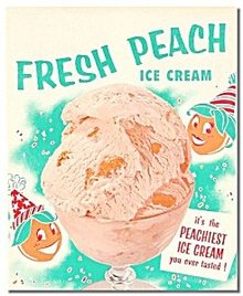 Peach Ice Cream Poster sign