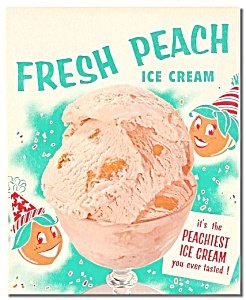 Peach Ice Cream Poster sign