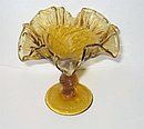 Depression Era Amber Brown Glass Fruit Compote