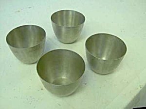 4 old vintage Pewter Jefferson Cups ~ Bolivia