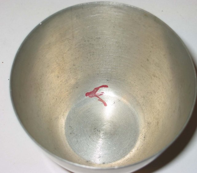 4 old vintage Pewter Jefferson Cups ~ Bolivia