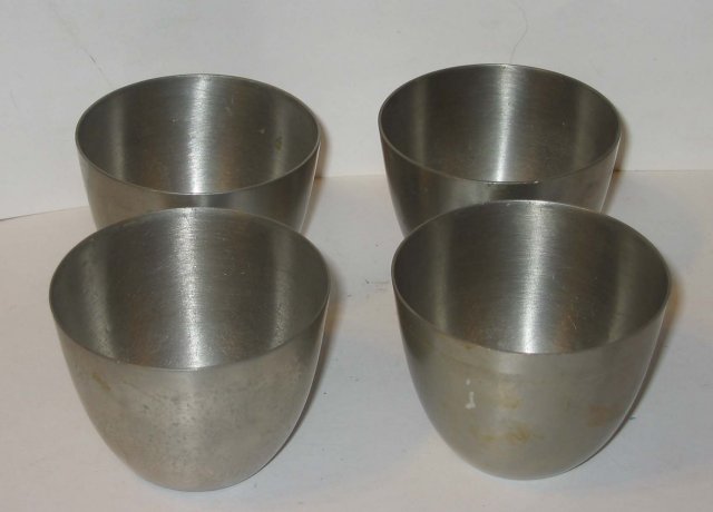 4 old vintage Pewter Jefferson Cups ~ Bolivia