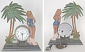Hawaiian Girl Clock - Metal
