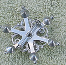 Vintage Rhinestone Snowflake Brooch Pin