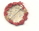 Celluloid Floral Brooch Pin