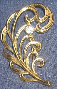 Filigree Feather Brooch Pin