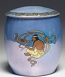 T&V Limoges Biscuit Jar Native American Indian