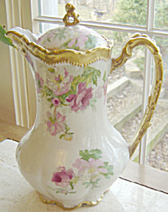 Limoges Rose Floral Coffee Pot