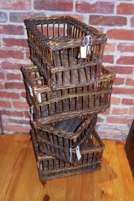 English Wool Wicker Sample Basket ~ storage