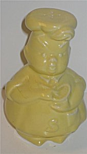 Ceramic Chef Salt Shaker ~ butter yellow
