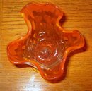 Orange Amberina Glass Fluted Compote candy dish