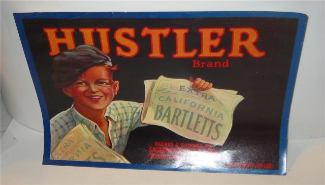 Hustler Bartlett Pear Crate Label