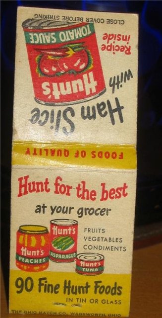 Hunts Tomato Sauce Matchbook