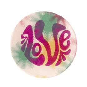 Love 3-D Flasher Hippie Button pin