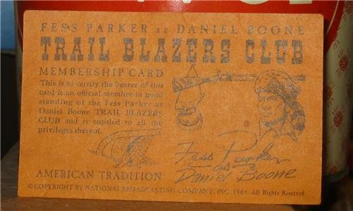 Fess Parker Daniel Boone Trailblazer Card