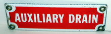 Auxiliary Drain Porcelain Plumber Sign