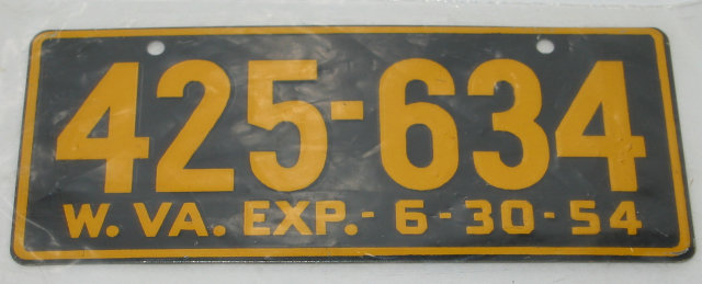 West Virgina License Plate Cereal premium Toy