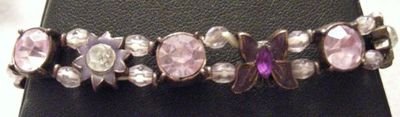 Beaded Lavendar Stone Butterfly bracelet