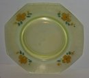 Daisy Vaseline Glass Dish